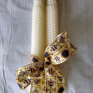 Beeswax candles tapers rolled beeswax candles vintage candle holders hand made candles gift for mom gifts for friend Birthday gift