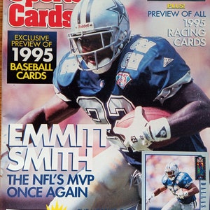 Sportkarten Sportkarten Emmitt Smith 1995 Zeitschriften Geschenke für ihn Geschenke für Papa Vintage Sportmagazin Vintage Baseball Karten Rennkarte
