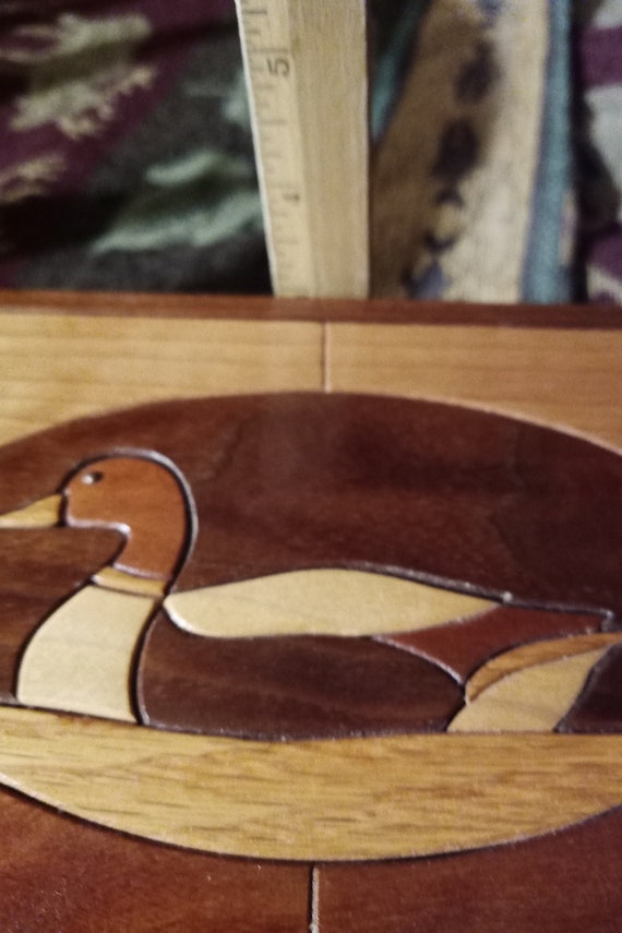 Inlaid wooden box duck jewelry box mallard duck w… - image 10