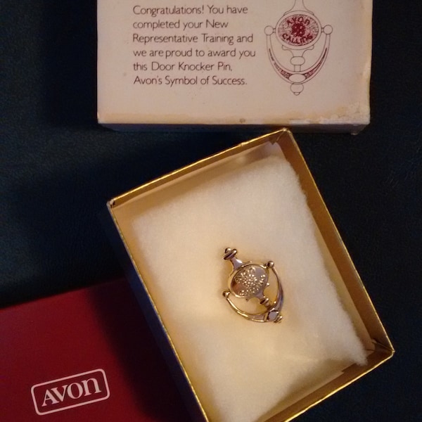 Avon awards vintage Avon pins door knocker pin Avon rep award pin gifts for mom gift for grandma Avon calling pin collectible Avon free ship