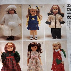 Doll clothes pattern doll wardrobe pattern doll making doll coat pattern easy sew pattern DIY gifts for kids McCalls craft pattern free ship