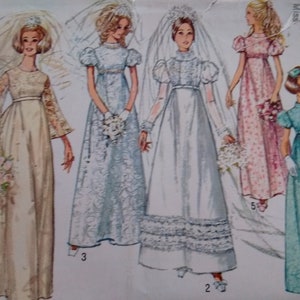Vintage wedding dress pattern vintage Simplicity bridesmaid dress pattern vintage bridal train easy sew pattern vintage bridal free shipping