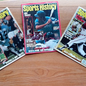 Vatertagsgeschenke Vintage Sportgeschichte Zeitschriften Baseball Zeitschriften Larry Bird Liston vs Clay Vintage Sport Zeitschriften Hockey Geschenke