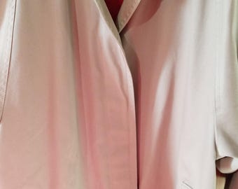 Vintage London Fog Beige Trench Coat, Red Wool Lining (Size 8)