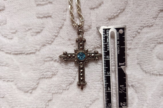 Easter gifts cross necklace marcasite cross vinta… - image 6