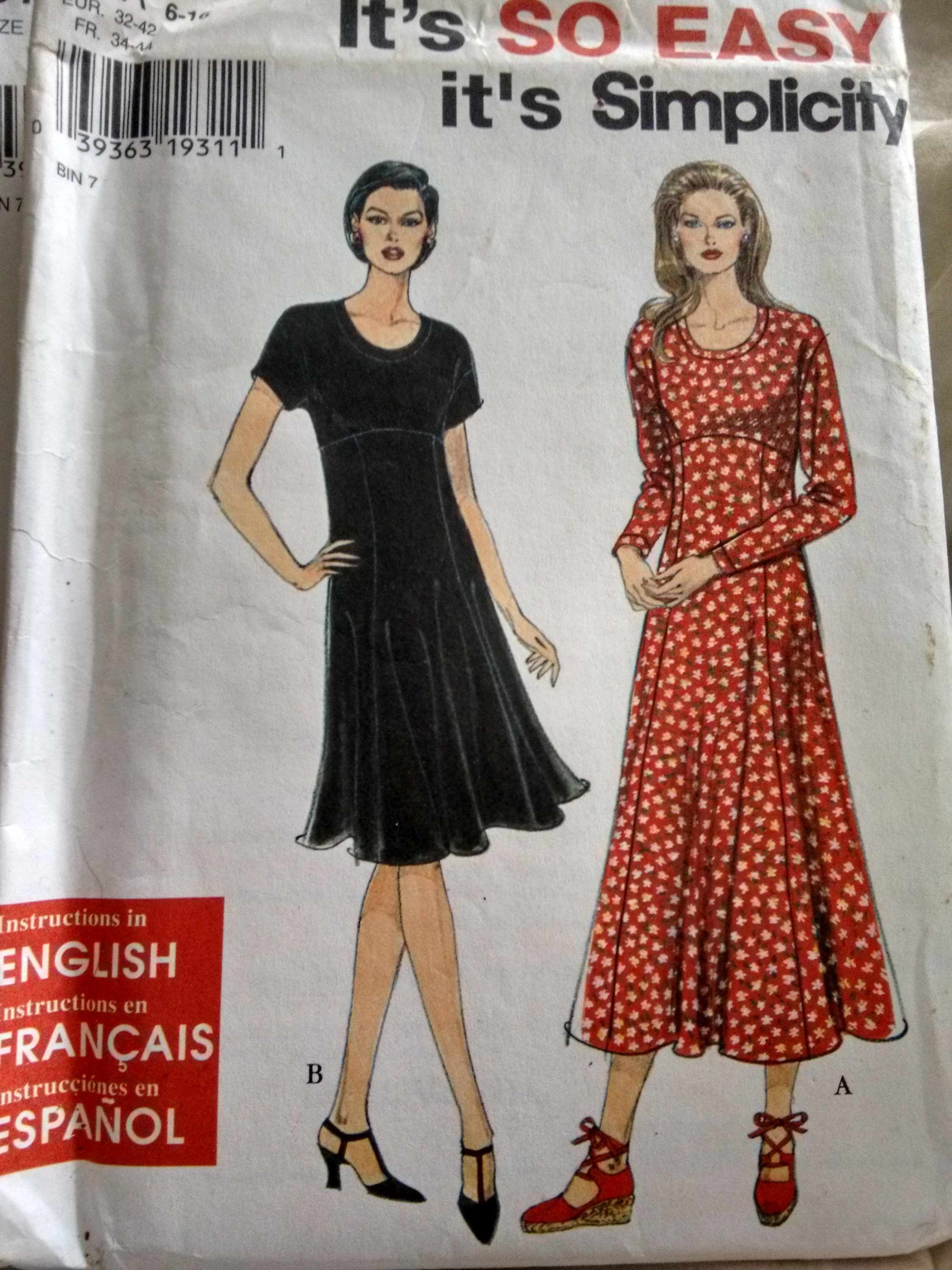 Easy Sew Flared Dress Pattern: Simplicity, Size 6-16 (multilingual) - Etsy