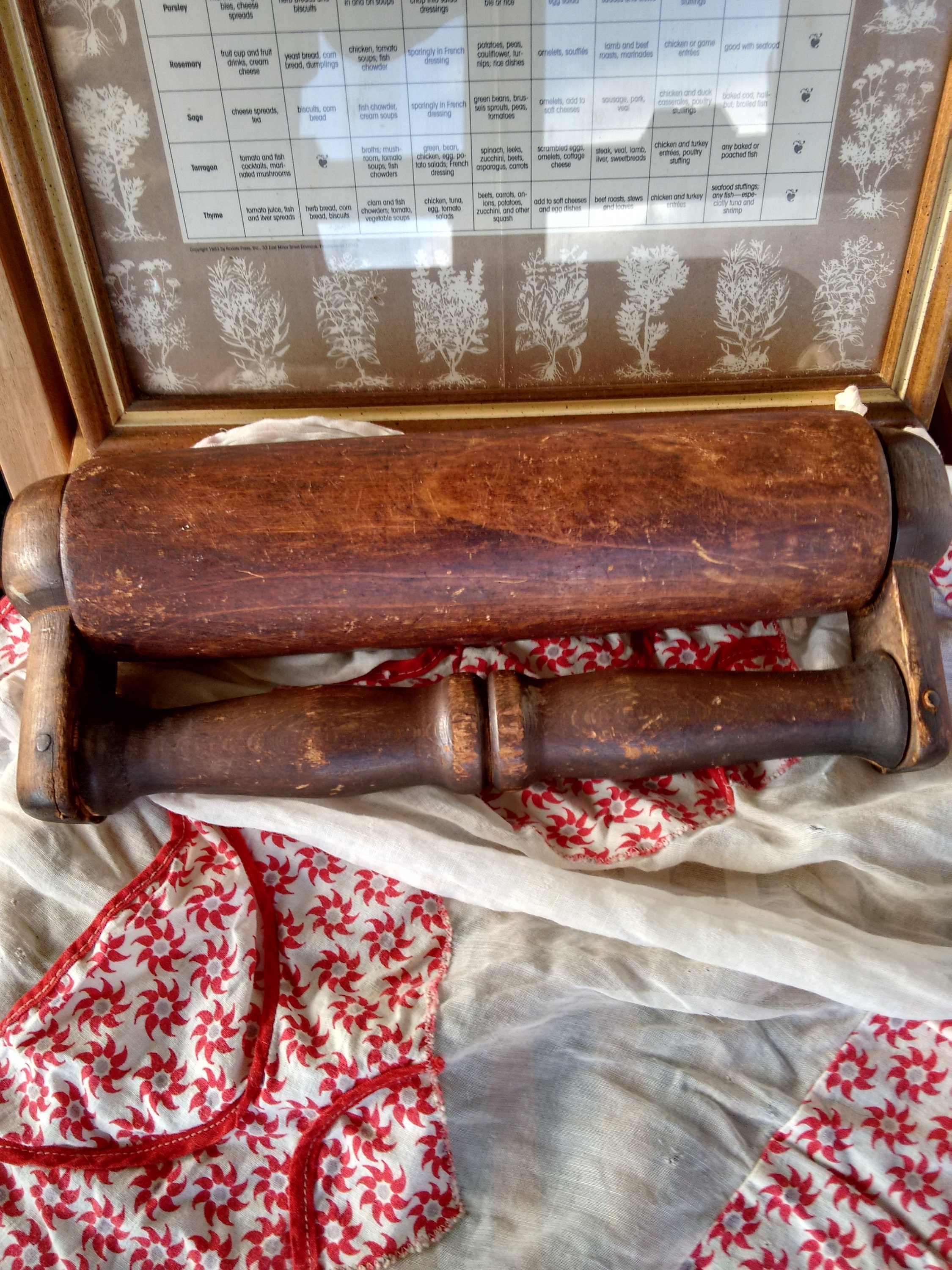 Antique Rolling Pin One Handled Wooden Rolling Pin Vintage Etsy