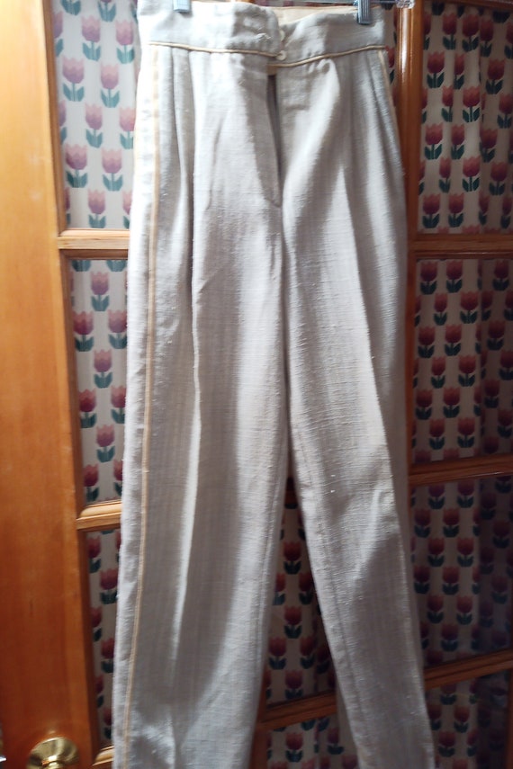 Ladies linen pants high waisted pants vintage line