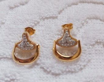 Diamond earrings gold earrings door knocker earrings equestrian jewelry anniversary gifts for her graduation gifts Mother's Day gifts gold