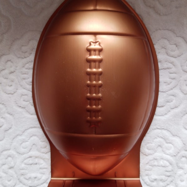 Football cake pan Superbowl party copper football wall decor football trophy wreath signs football party decor vintage kitchen decor copper