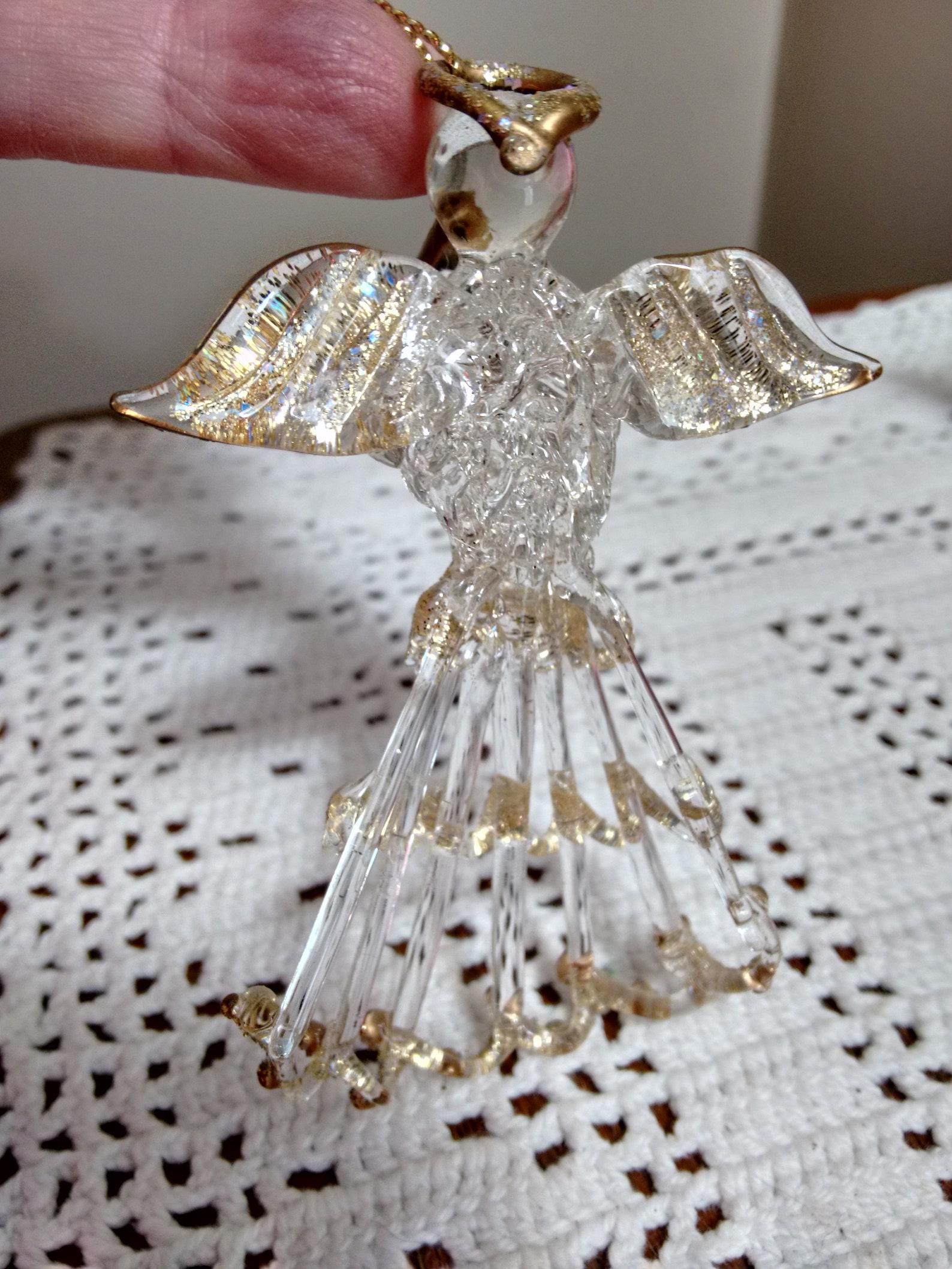 Spun Glass Angel Ornament Vintage Angel Ornament Hanukkah Gift Etsy