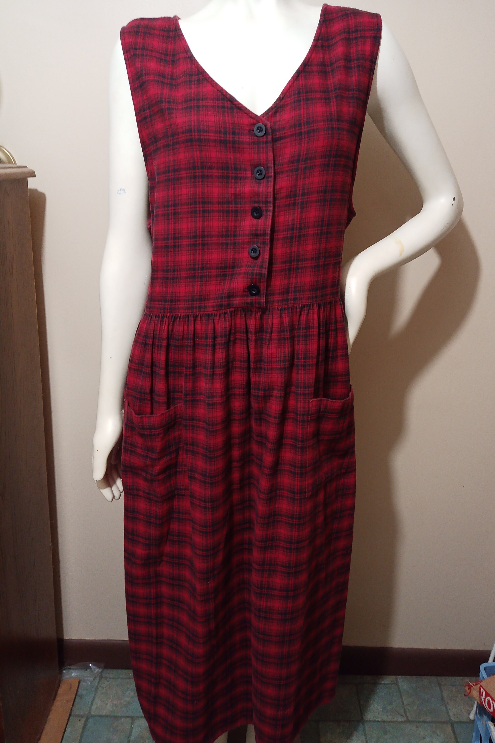 Flannel Jumper Dress - Etsy