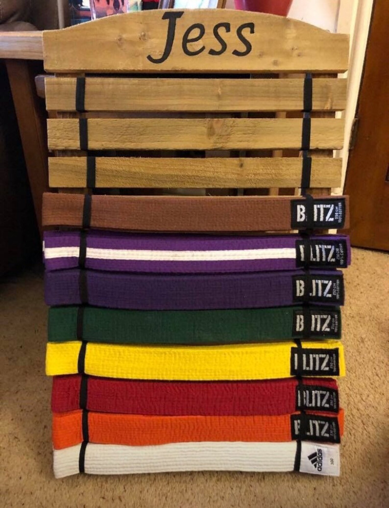 Karate Belt Holder Display Etsy UK