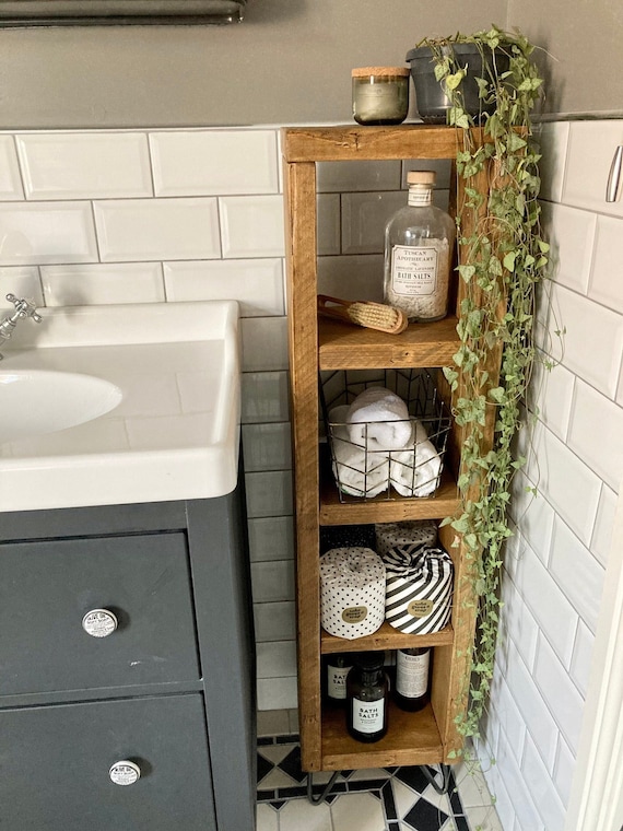 Rustic cheap bathroom storage