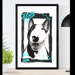 Bull terrier hand drawn art print by Artistic Bull