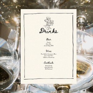Penny Lane Cocktail Menu - Digital Template | Menu Design | Printable Cocktail Menu | Wedding Template | Editable Cocktail Menu | DIY