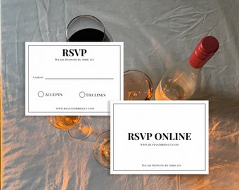 Bridget Wedding RSVP Card - Digital Template | RSVP Design | Printable rsvp | Wedding Template | Editable Invite | DIY | Invite