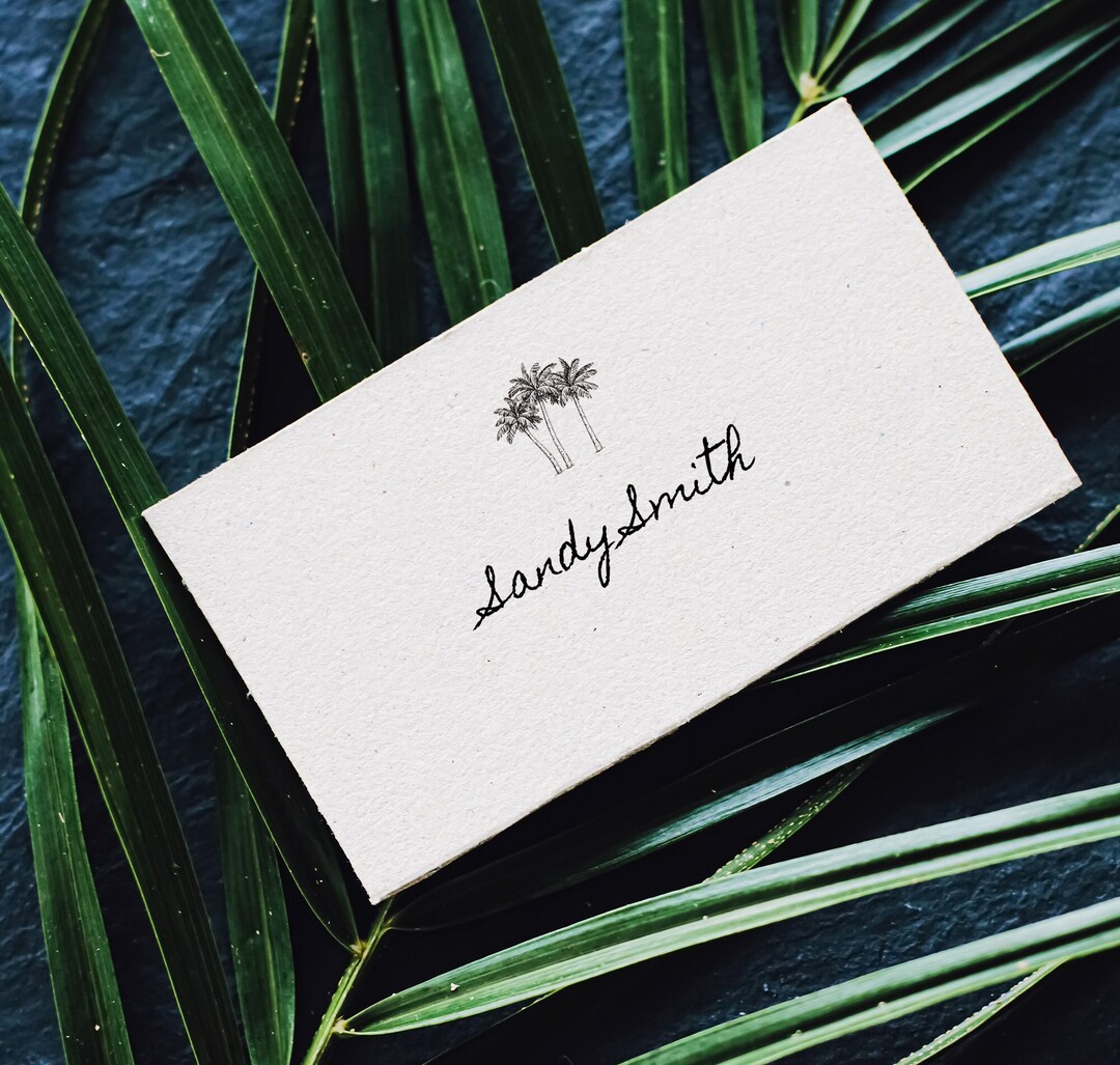 Palms Wedding Name Cards - Digital Template | Name Cards Design ...