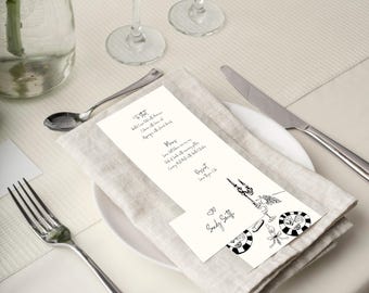 Editable Dinner Menu Template – Hand Drawn, Printable (Digital Download)