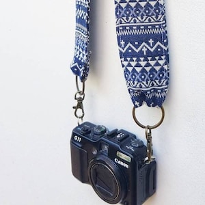 blue bohemian strap, blue personalized camera strap, personalized gift, adjustable strap bag, guitar strap, strap bag, gift for her