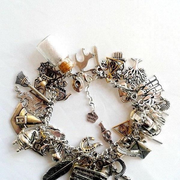 Luxe Bracelet à breloques Harry Potter Deathly Hallows Horcrux Dumbledore assistant chargé bracelet de charme potter