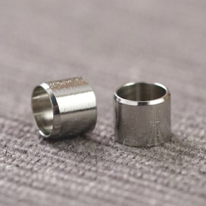 Stainless Steel Metal Seamless Thin Tube Spacer Beads 20 Pieces per Order 6mm x 5mm Hole 5mm F58