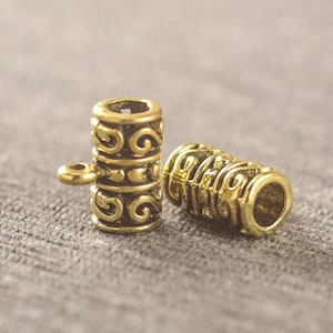 Scroll Hanger Metal Alloy Hanger Beads 20 Pieces CHOOSE Silver or Golden Tone 13mm x 12mm x 8mm Hole 4mm A60