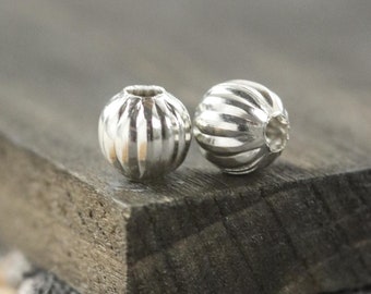 6 mm gewellte Zink Legierung Spacer Perlen: Schmuckherstellung (25 Stück)