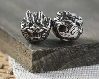 Stainless Steel Dragon Metal Spacer Beads: 10mm, 2 Pieces D43
