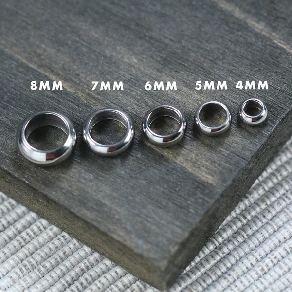 304 Stainless Steel Metal Ring Spacer Beads CHOOSE Size & Lot 4mm 5mm 6mm 7mm or 8mm F65