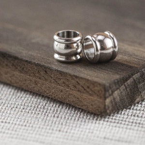 Stainless Steel Thin Tube Seamless Metal Spacer Beads: 20 Pieces per Order, 7mm x 6mm, Hole 5mm F47