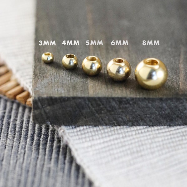 18K Gold Plated Stainless Steel Metal Round Seamless Spacer Beads CHOOSE Size and Lot for 3mm 4mm 5mm 6mm 8mm F107