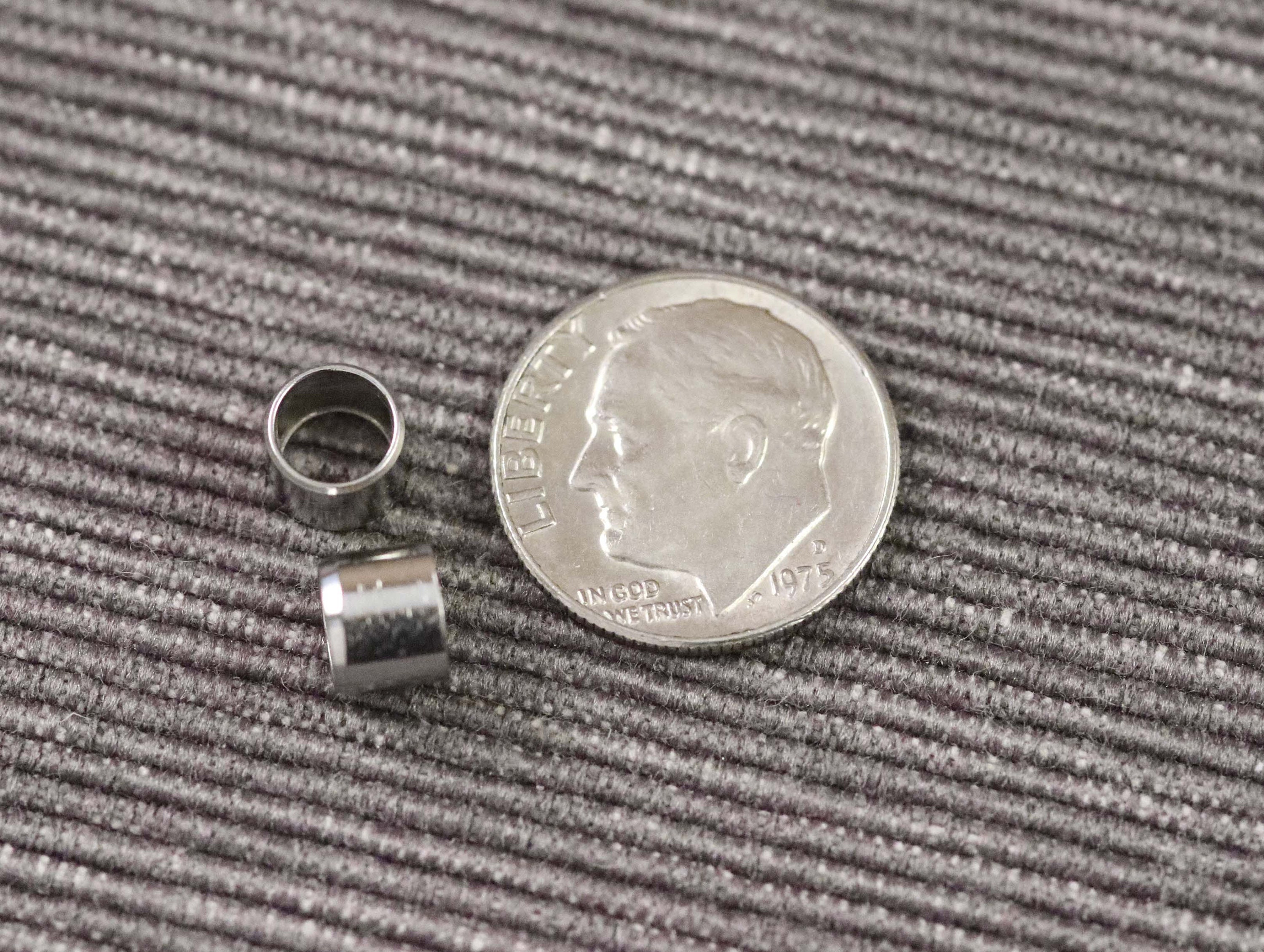 Stainless Steel Tube Spacer Beads 20 Pieces 6mm X 5mm Hole 5mm Etsy