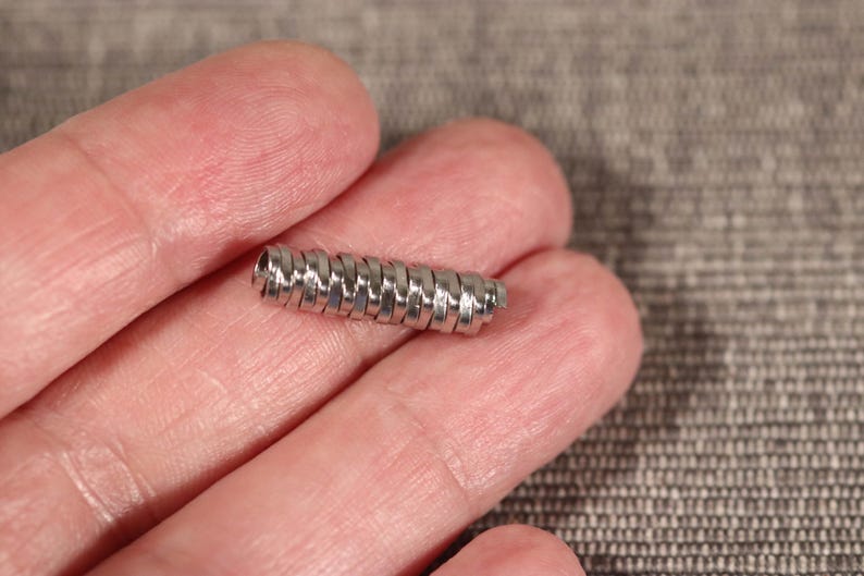 Stainless Steel Tube Strip Metal Beads: 20mm, 5 Pieces, Hole 3mm F95 image 2