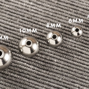 304 Stainless Steel Metal Round Seamless Spacer Beads CHOOSE Size & Lot 4mm 6mm 8mm 10mm 12mm F11