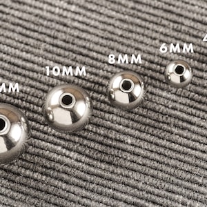 304 Stainless Steel Metal Round Seamless Filled Spacer Beads CHOOSE Size: 4mm 6mm 8mm 10mm 12mm F11
