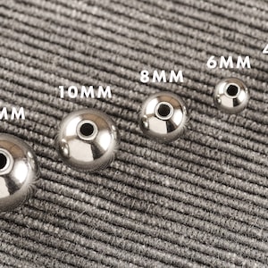 304 Stainless Steel Metal Round Seamless Spacer Beads CHOOSE Size & Lot 4mm 6mm 8mm 10mm 12mm F11