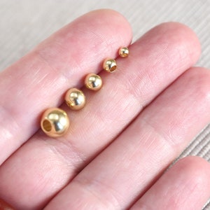 BULK 18K Gold Plated Stainless Steel Metal Round Seamless Spacer Beads CHOOSE Size and Lot for 3mm 4mm 5mm 6mm 8mm