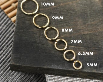 BULK Anelli di salto rotondi in acciaio inossidabile placcato oro 24K 100 pezzi per ordine Metallo calibro 18 SCEGLI 5 mm 6,5 mm 7 mm 8 mm 9 mm o 10 mm F77