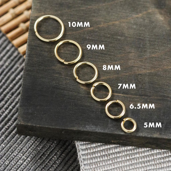 BULK 24K Gold-Plated Stainless Steel Round Jump Rings 100 Pcs Per Order 18 Gauge Metal CHOOSE 5mm 6.5mm 7mm 8mm 9mm or 10mm F77