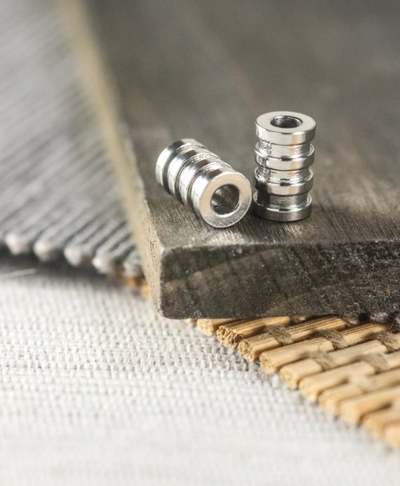 thumbnail image 2 of 20pcs 304 Stainless Steel Column Spacer Beads – 11mm, Large Hole, Smooth, Loose 2 of 6