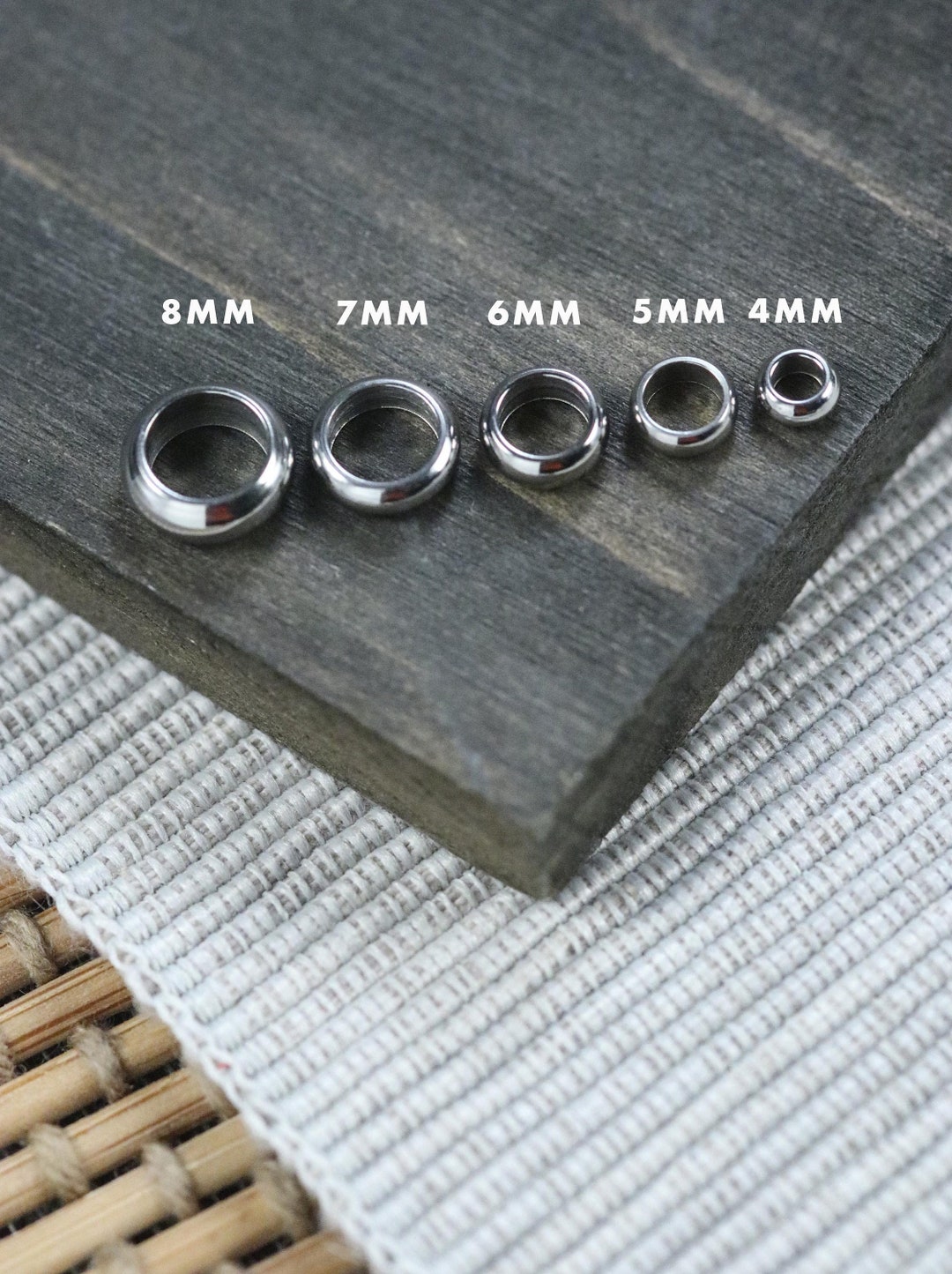 304 Stainless Steel Metal Ring Spacer Beads CHOOSE Size & Lot 4mm 5mm