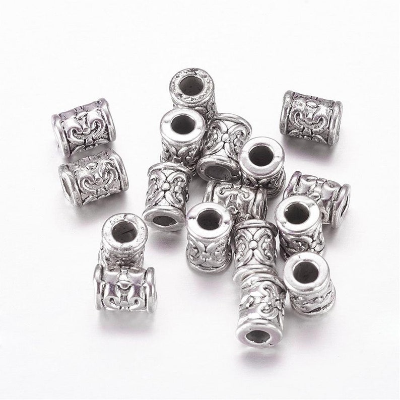 Lots 50 pcs Tibetan Silver Column Tube Spacer Beads Jewelry Making Findings 8mm Lots 50 pcs Tibetan Silver Column Tube Spacer Beads Jewelry Making Findings 8mm