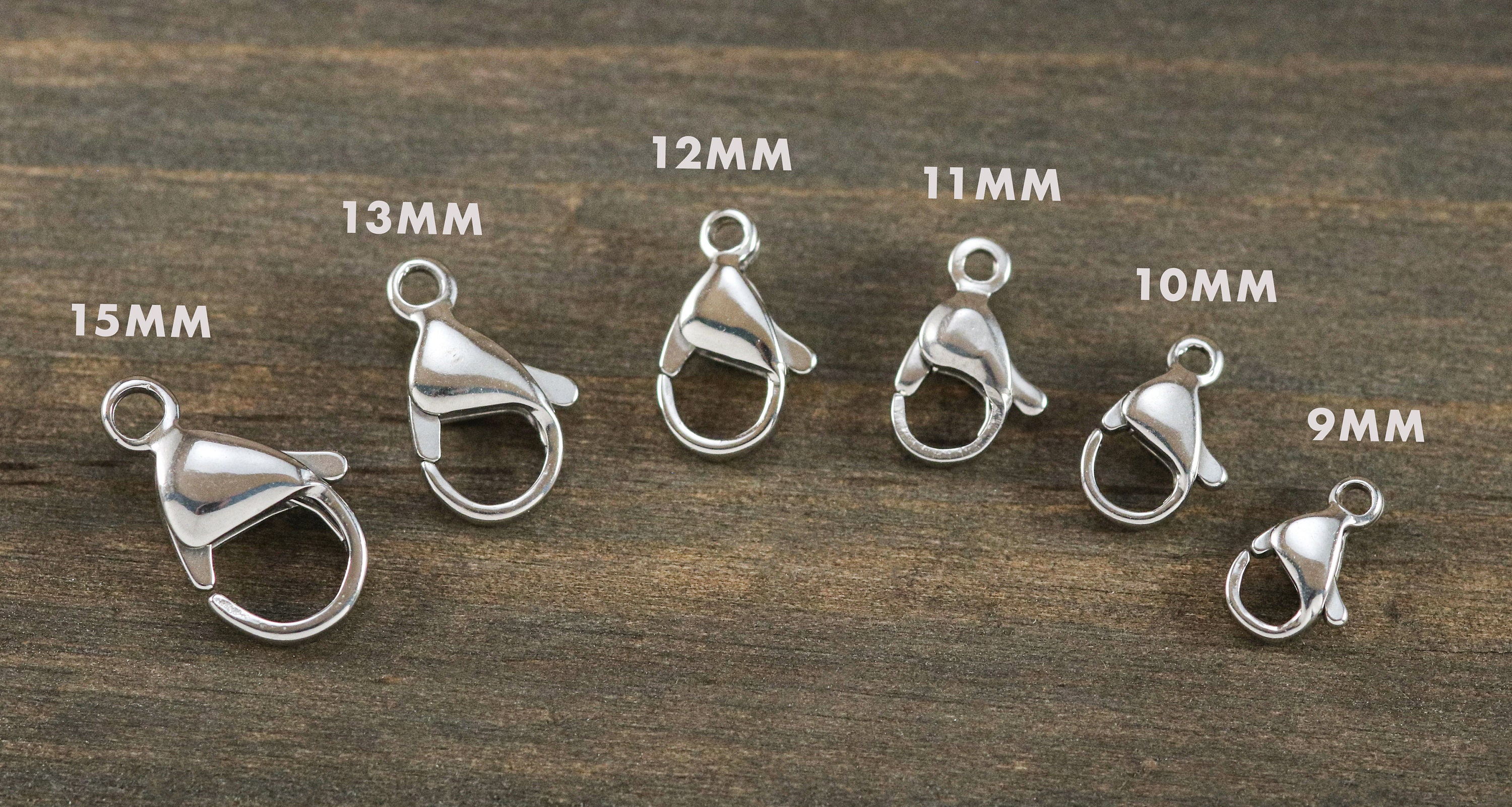 100pcs Lobster Claw Clasps Grade A 304 Stainless Steel Jewelry Lobster  Clasp Fastener Hook Clasps for Necklaces Bracelet Jewelry Making 11x7mm