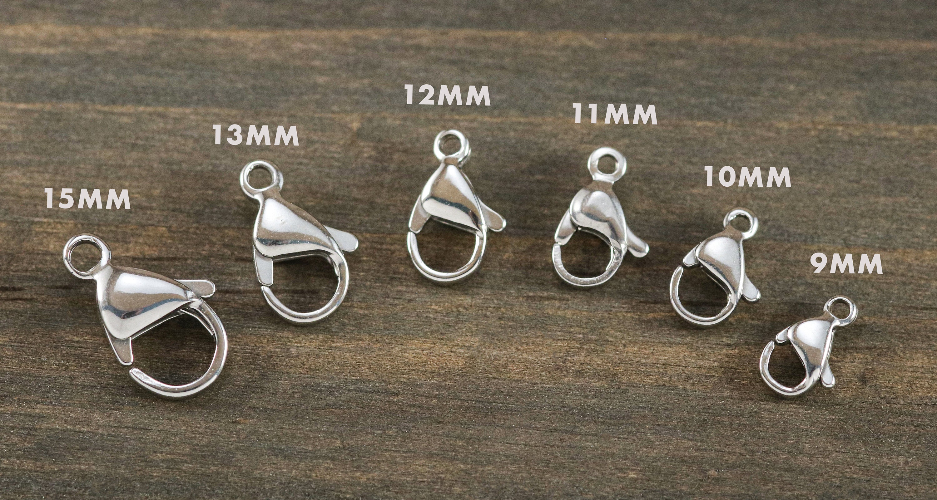 Curved Lobster Clasps-100pcs Silver Plated Lobster Claw Clasps  Findings-7x12mm with Kare & Kind Retail Packaging(Silver)