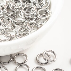 304 Stainless Steel Sturdy Metal Open Jump Rings 100 Pieces per Order Round 18 Gauge CHOOSE 5mm 6mm 7mm 8mm or 10mm image 4
