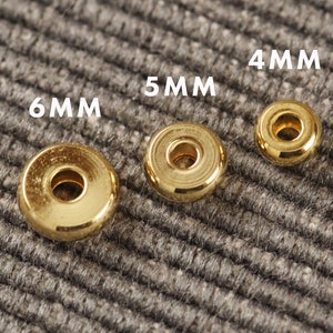 18K Gold-Plated Flat Round 304 Stainless Steel Spacer Beads: 20 Pieces Per Order, CHOOSE 4mm, 5mm, 6mm