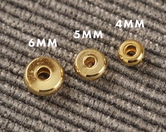 Edelstahl 18K Vergoldet Flache Runde Metall Spacer Perlen 20 Stück pro Bestellung WÄHLEN: 4 mm 5 mm 6 mm F2