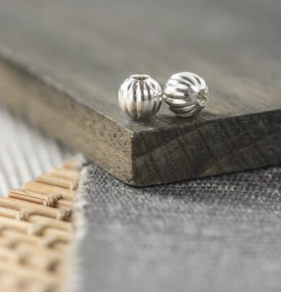 6mm Corrugated Zinc Alloy Spacer Beads: Jewelry Making (25 Pcs)