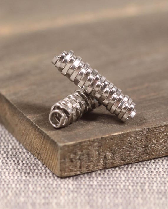Stainless Steel Tube Strip Metal Beads: 20mm, 5 Pieces F95